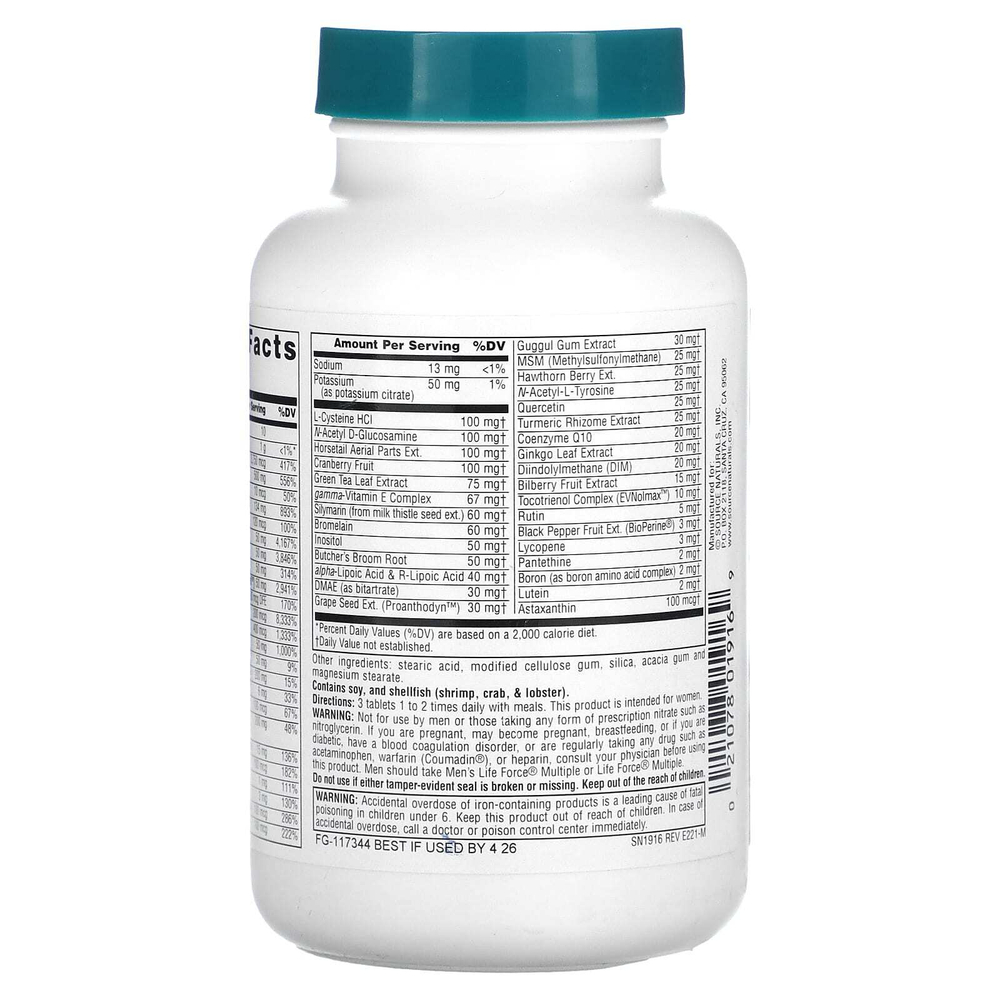 Source Naturals, Women's Life Force Multiple, 90 таблеток