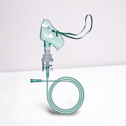 Маска лицевая кислородная для аэрозольной терапии, взрослая (Небулайзер совместим с стандартным коннектором, трубка 2 м., материал ПВХ, без латекса)  REF: 130 106