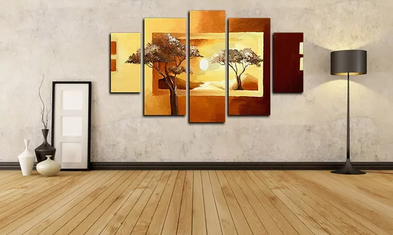 Модульная картина"Рассвет в саванне"