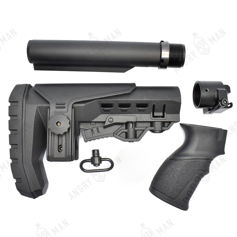 Комплект: Телескопический приклад на Сайгу/АК без завышения, Atom, K.Arma