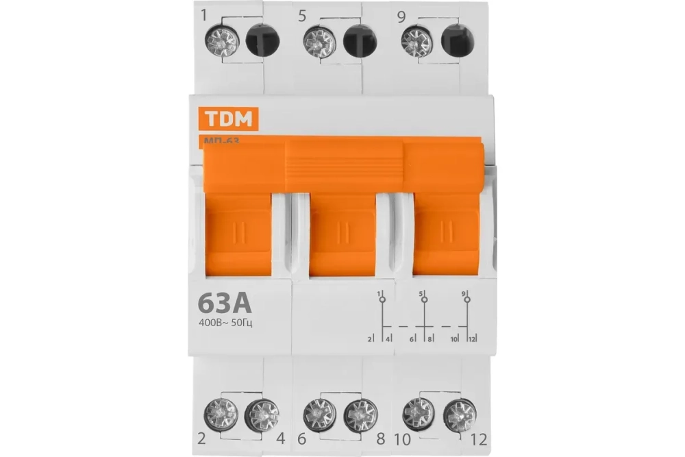 Модульный переключатель TDM МП-63 3P 63А SQ0224-0027