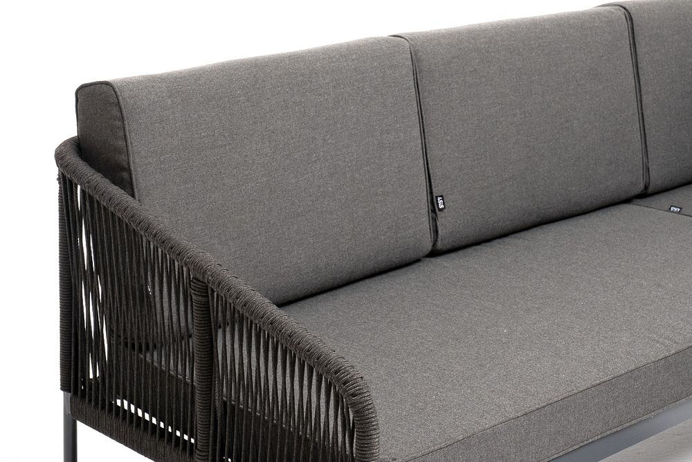 "Канны" модульная угловая лаунж-зона из роупа (веревки), цвет темно-серый