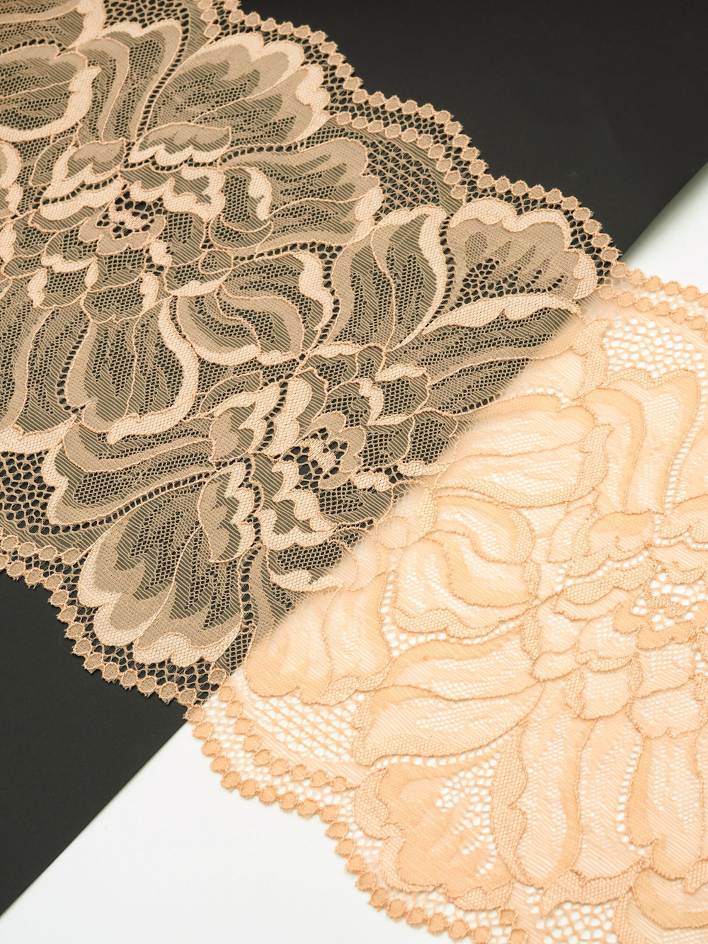 Эластичное кружево бежевое ширина 19 см