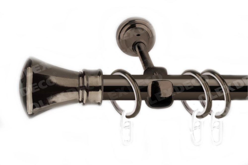 Карниз для штор "Луксор" d19 мм однорядный, цвет черный никель