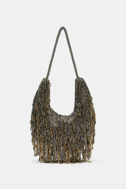 ZARA СУМКА С БАХРОМОЙ, РАЗНОЦВЕТНЫЙ