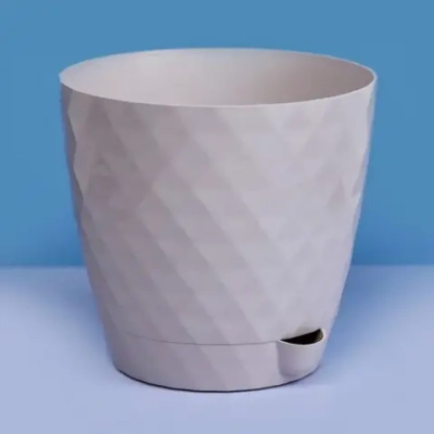 Горшок для цветов пластиковый 3л d-18см «Румба»с подоном льняной