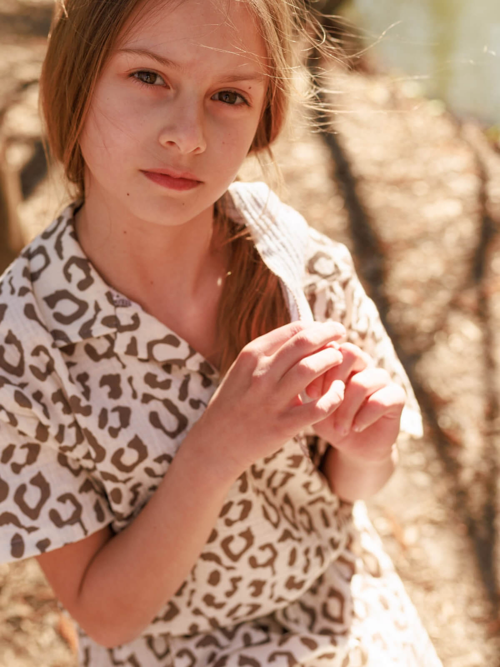 Поло оверсайз Mjölk Leopard, из муслина