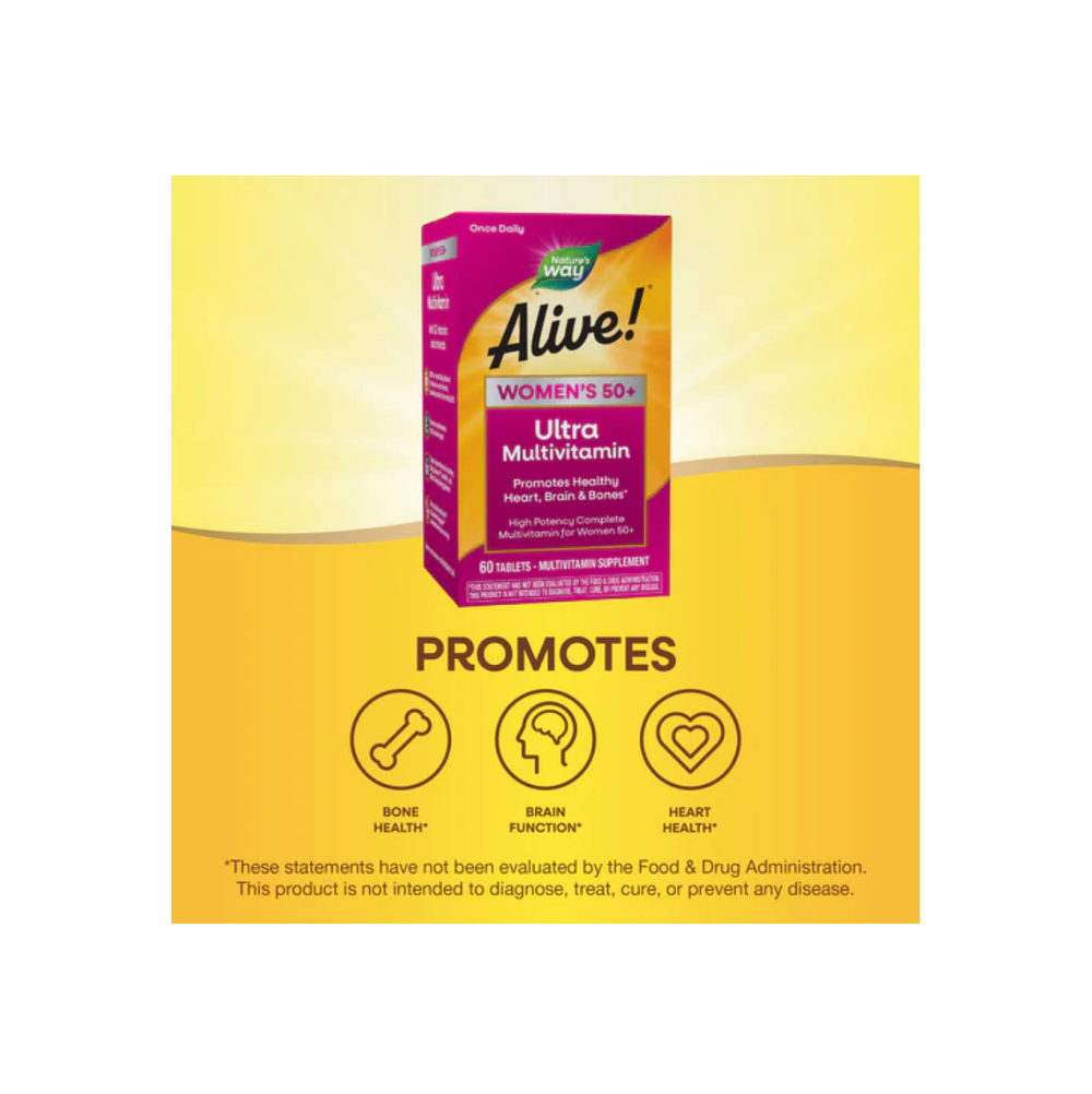 Мультивитамины для женщин 50+ Nature’s Way Alive! Once Daily Ultra Potency – 60 таблеток
