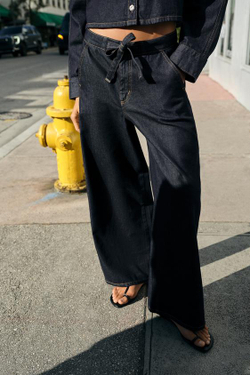 ZARA ДЖИНСЫ-ДЖОГГЕРЫ Z1975 WIDE-LEG С ВЫСОКОЙ ПОСАДКОЙ, СИНИЙ