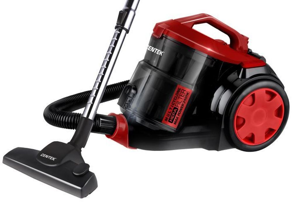Пылесос Centek CT-2536  (красн/черн) мультициклон 2400/420Вт, стакан 2 л, телескоп металл. трубка