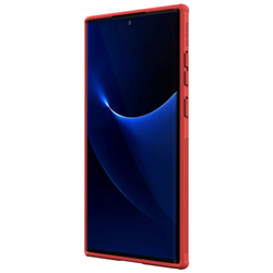 Чехол усиленный красного цвета для Samsung Galaxy S22 Ultra, от Nillkin, серия Super Frosted Shield Pro, двухкомпонентный