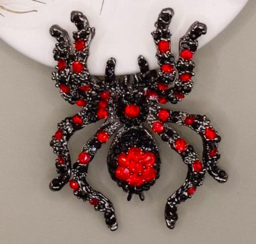 Брошь"Паук" со стразами.