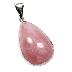 Кулон "Капель" розовый кварц асс.