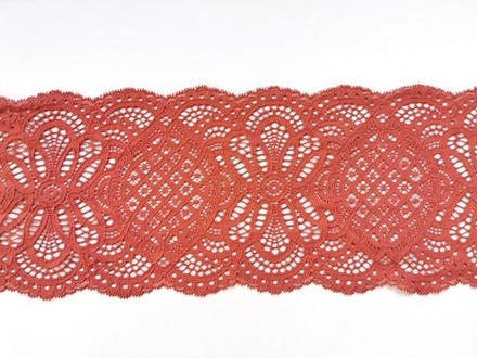 Эластичное кружево, 16,5 см, терракот, м