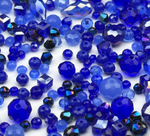 МБ-8 Хрустальные бусины, форма: МИКС, цвет: Синий, 25 гр.