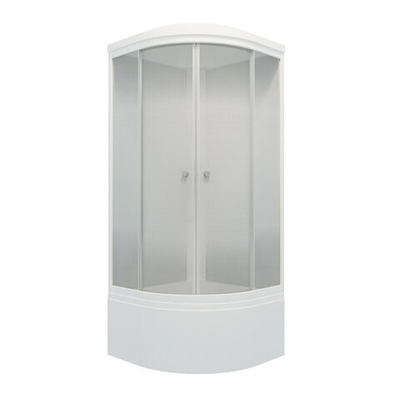 Душевая кабина "Лайт 90*90 Б" 1/4 круга, глуб. подд., Градиент, Белый, ДН4 (9 мест+сифон D50мм)