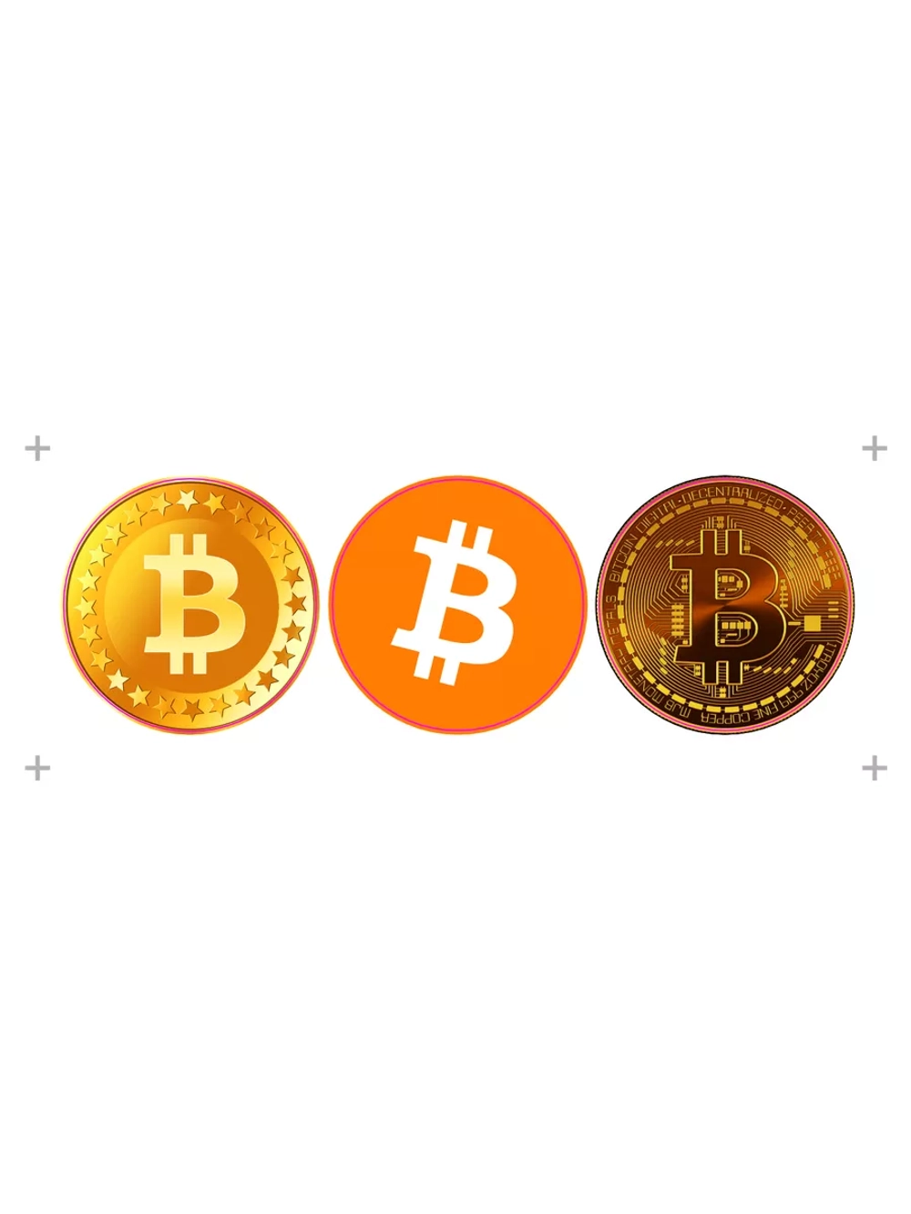 3д стикеры на телефон и чехол Биткоин