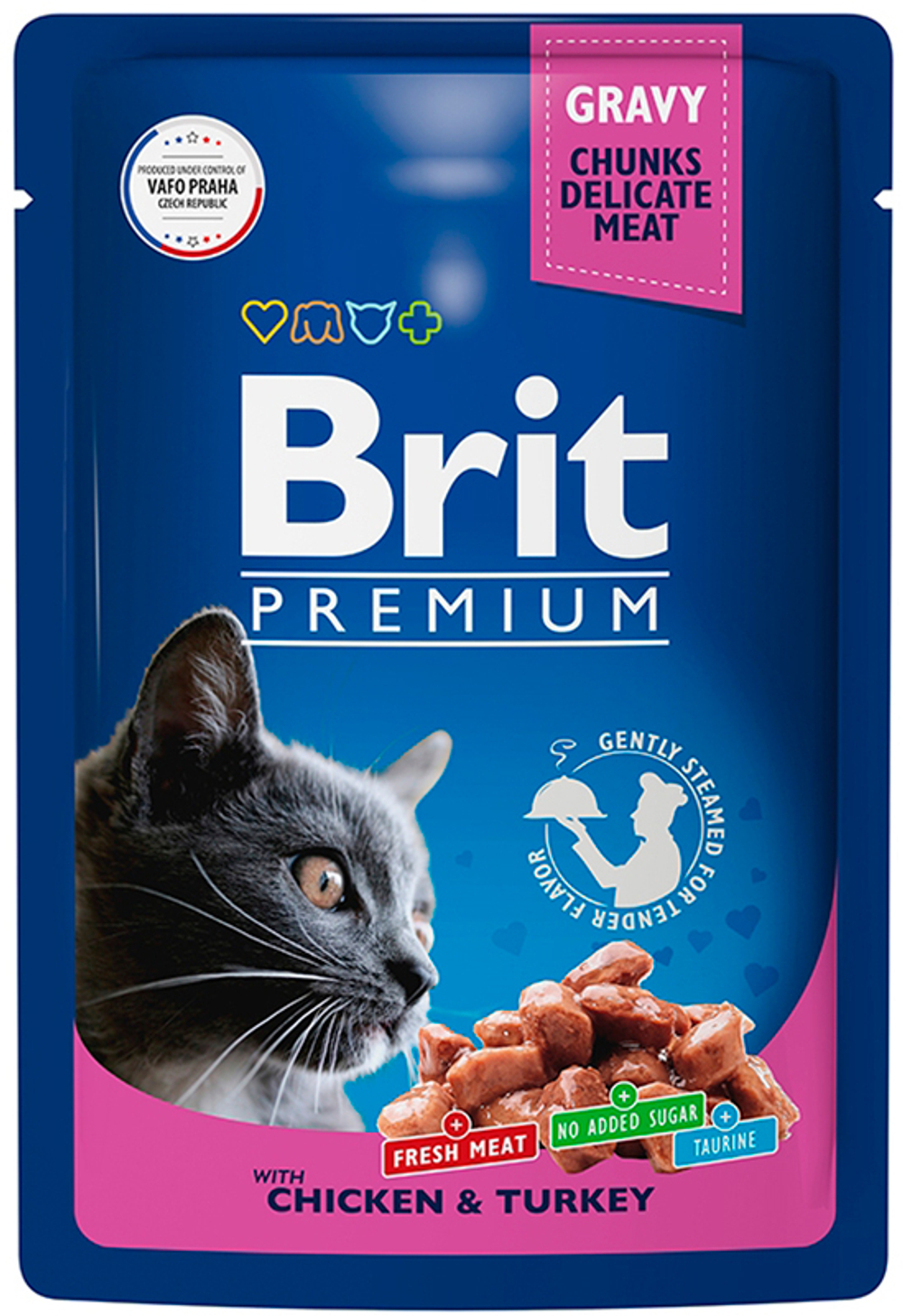 Консервы BRIT Premium для взрослых кошек, цыпленок и индейка, 85 г