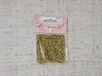 Бусины пришивные, 15 гр, d 3 мм, пр-во Китай