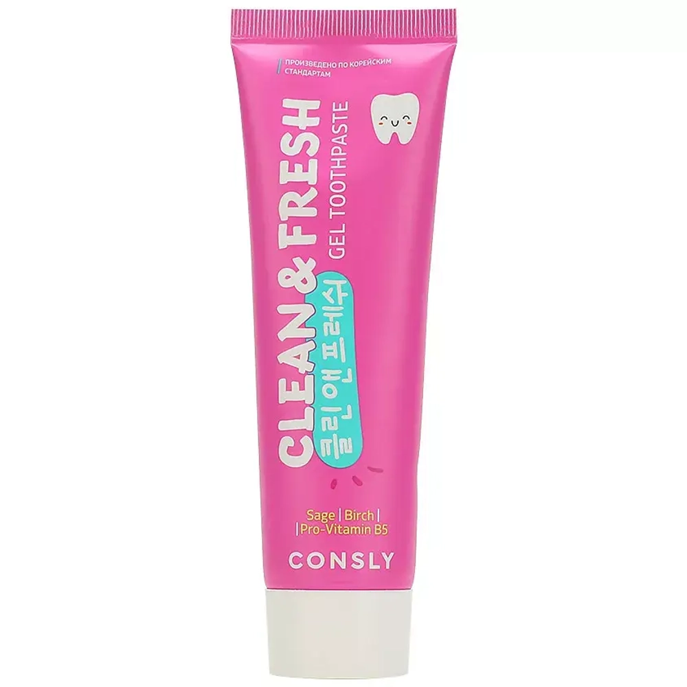 CNS Toothpaste Паста зубная гелевая Clean&Fresh для защиты дёсен и зубов с экстрактом шалфея,берёзы и провитамином B5, 105г