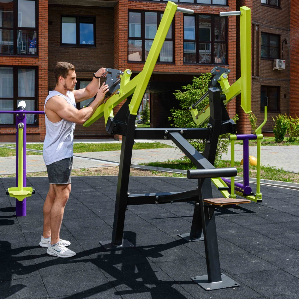 Force-2807 Уличный тренажер Верхняя тяга с переменной нагрузкой ZAVODSPORTA