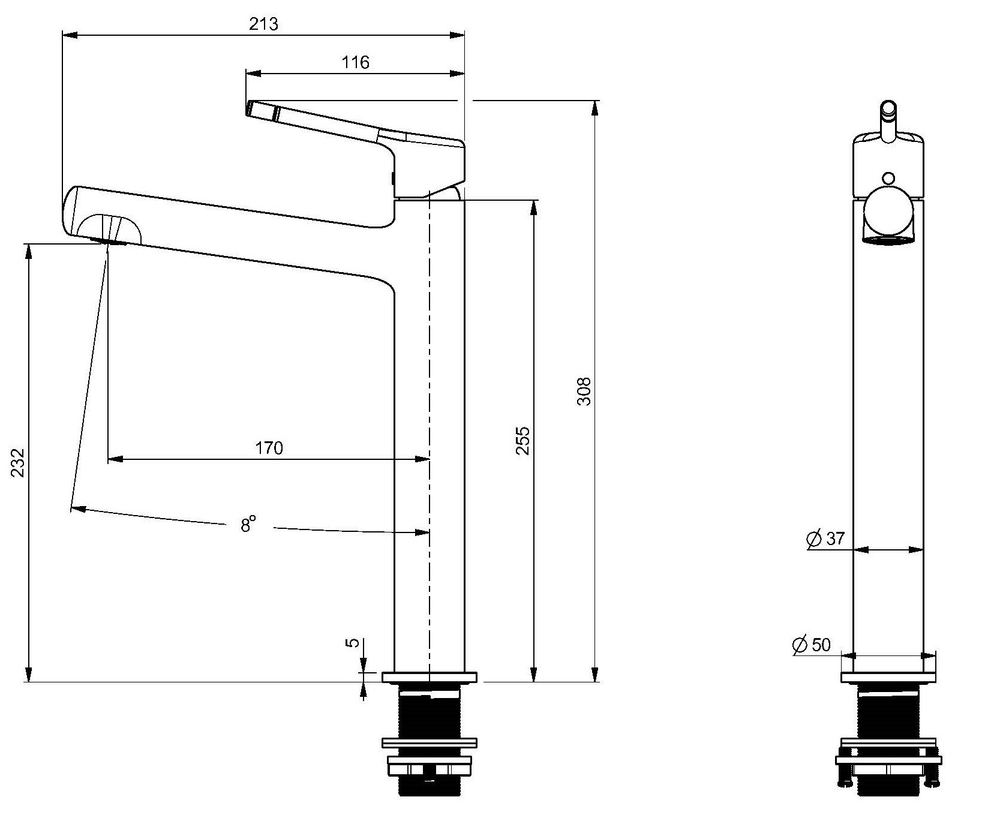 Смеситель для раковины Феерие (Feerie) Vincea VBF-5FE2BG, брашированное золото