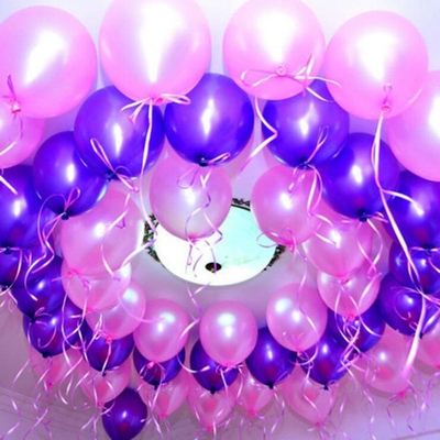 Шары с гелием под потолок metallic Purple & perl Pink 21 шар