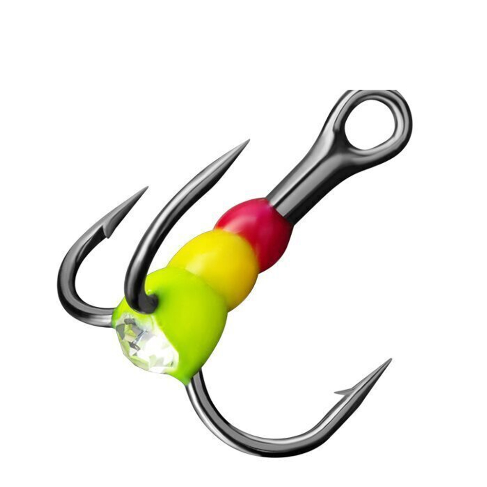 Крючки Тройные Sprut ST-36 BC с Каплей и Кристаллом / Color - Mix #6