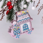 Ёлочная игрушка «Пряничная машина» 9,5*2*10,5 см, розовый