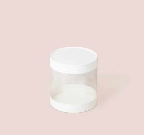 Коробка для торта тубус прозрачная диам.160 мм выс.160 мм (белая)