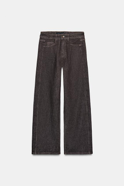 ZARA ДЖИНСЫ Z1975 СВОБОДНОГО ПРЯМОГО КРОЯ СО СРЕДНЕЙ ПОСАДКОЙ, КОРИЧНЕВЫЙ