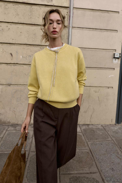 ZARA ОДНОТОННЫЙ СВИТЕР, МЯГКИЙ ЖЕЛТЫЙ