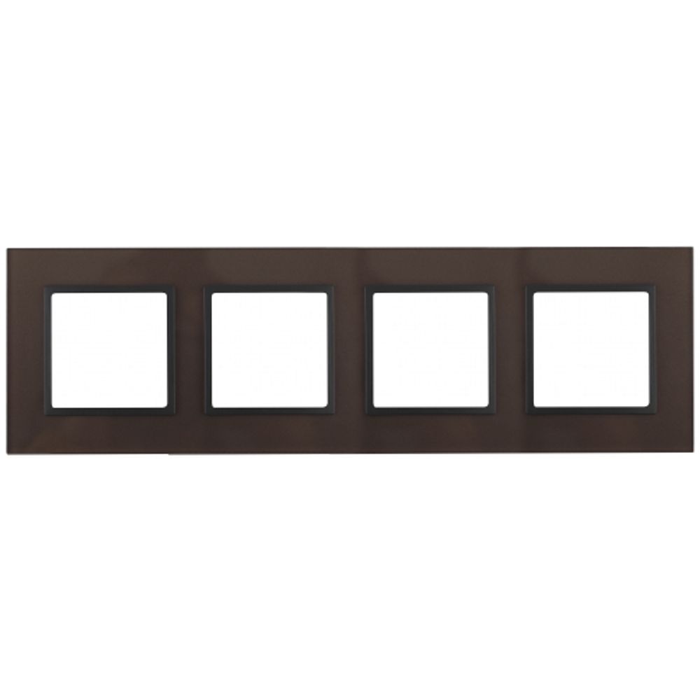 14-5104-13 ЭРА Рамка на 4 поста, стекло, Эра Elegance, бронза+антр