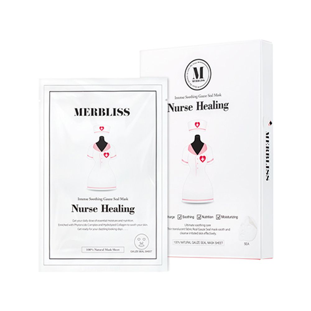 [Merbliss] Nurse Healing Gauze Seal Mask 5pcs