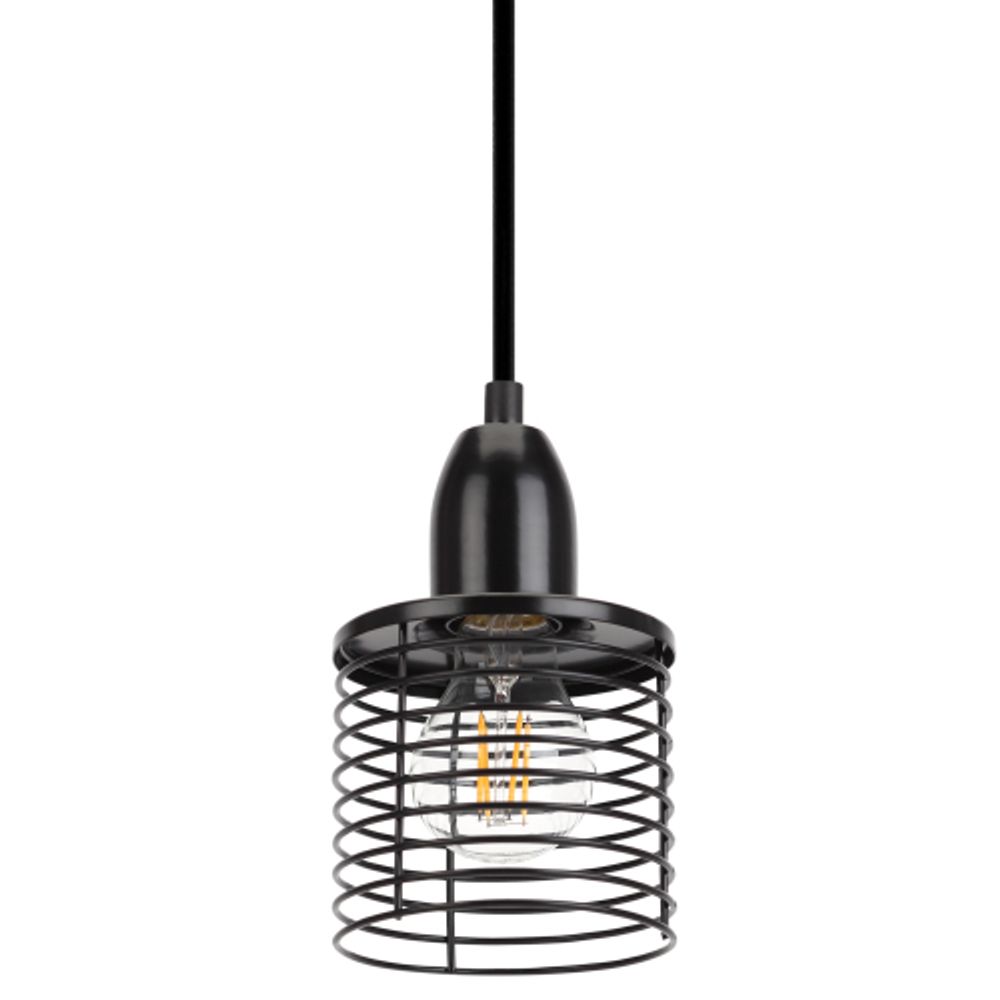 Светильник подвесной ЭРА PL5 BK под лампу E27 высота плафона 170мм подвеса 800мм черный