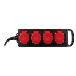 Удлинитель силовой ЭРА IND380-U-4e-5x4-10m-IP44 на 380В на каучуковой колодке 4 розетки 4xCEE 5P 10м КГ 5х4 32A IP44 | Силовые удлинители