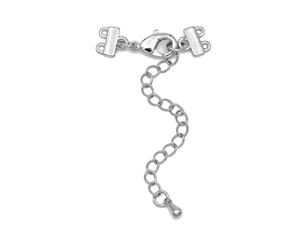 Застежка для многоярусных украшений с карабином, 12мм (уценка)