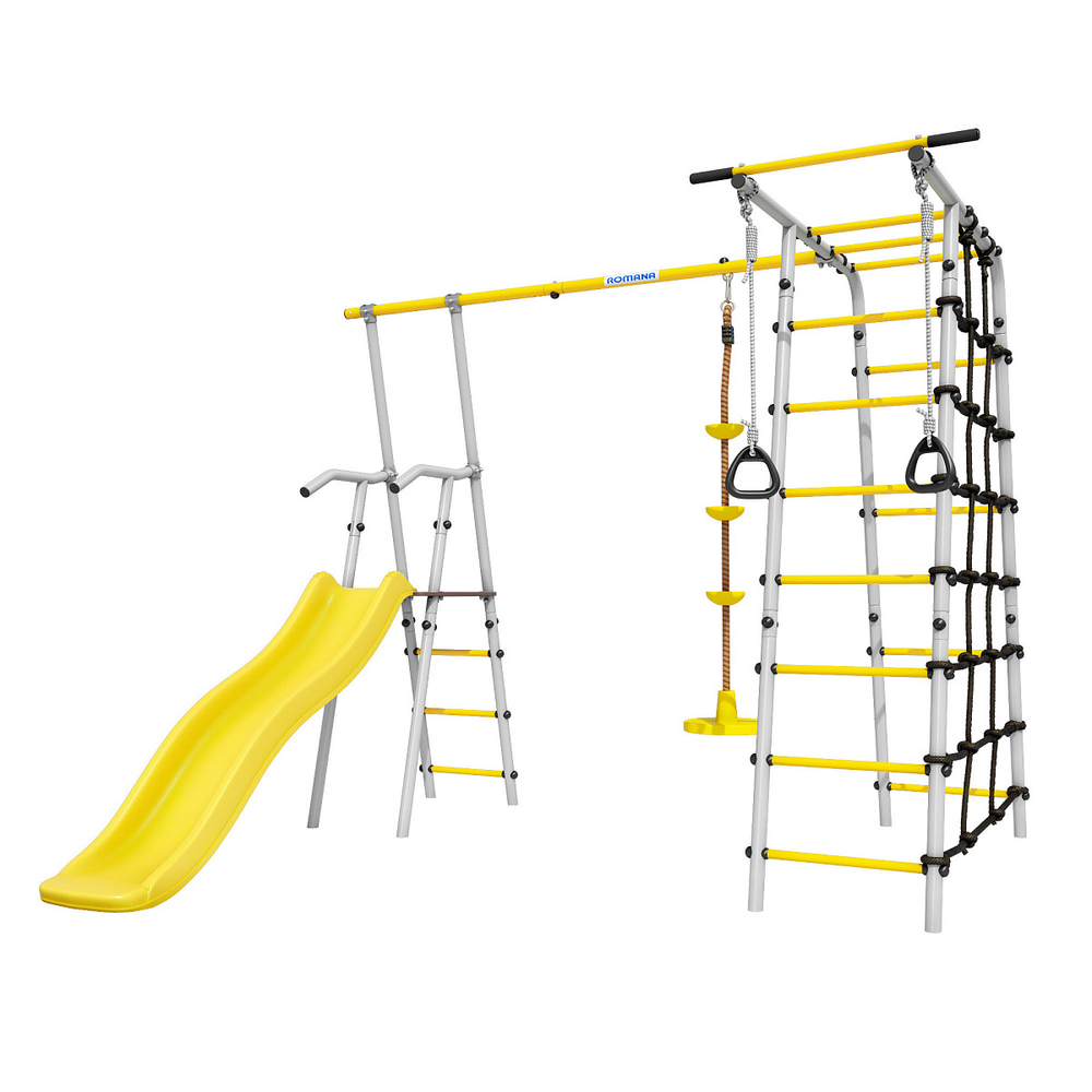 Детский спортивный комплекс для дачи ROMANA Богатырь (желтый/серый)