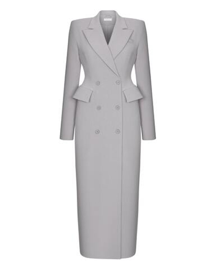 Пальто-пиджак приталенное, серый