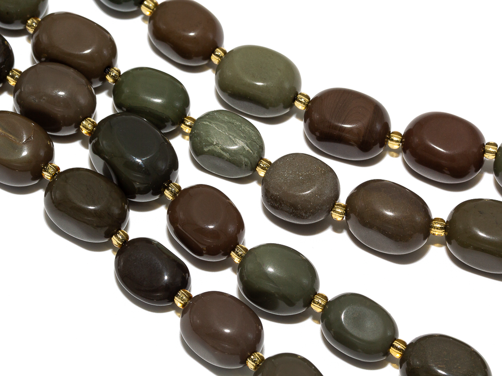 Бусины из яшмы 12х16мм, галтовка