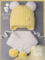 Шапка для девочки осенняя и шарф с ушками