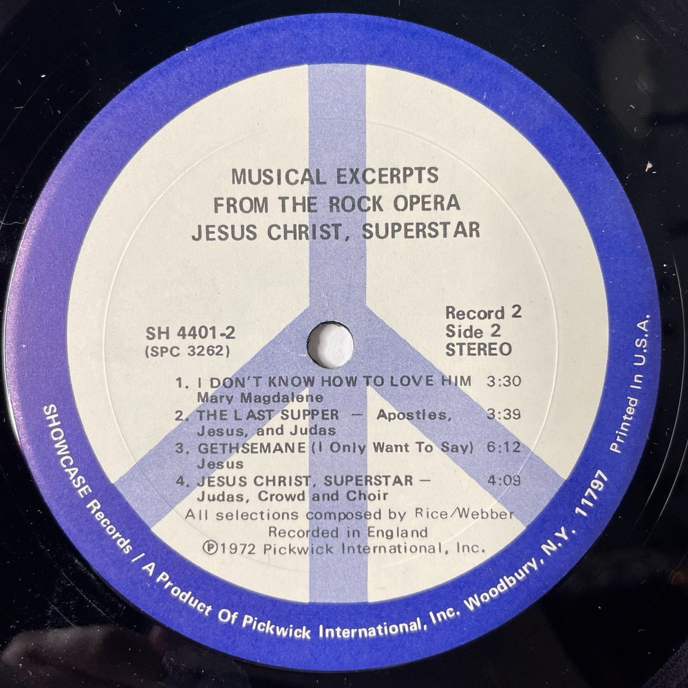 Винтажная виниловая пластинка LP Сборник 4 Operas Rock Jesus Christ Superstar, Tommy, Hair, Godspell (Spain 1975)