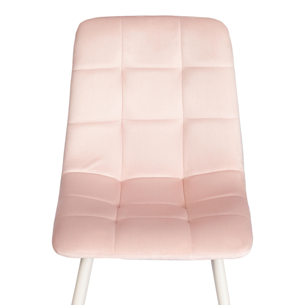 Стул CHILLY (mod. 7094-1) вельвет/металл, 44,5х52,5х86 см, pink (розовый) HLR39 / белый