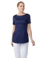 Туника медицинская женская Dr. Nice DRN415 с молнией сзади, короткий рукав, черный, 52