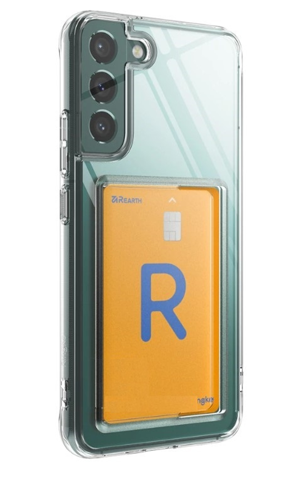 Прозрачный силиконовый чехол для Samsung Galaxy S22, с карманом для визиток