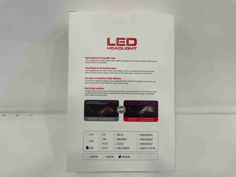 H4 / Светодиодные лампы K3, без вентилятора, 12v, 55w (2 шт. / комплект)