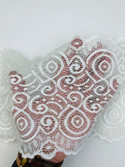 Кружево эластичное молочное 17 см