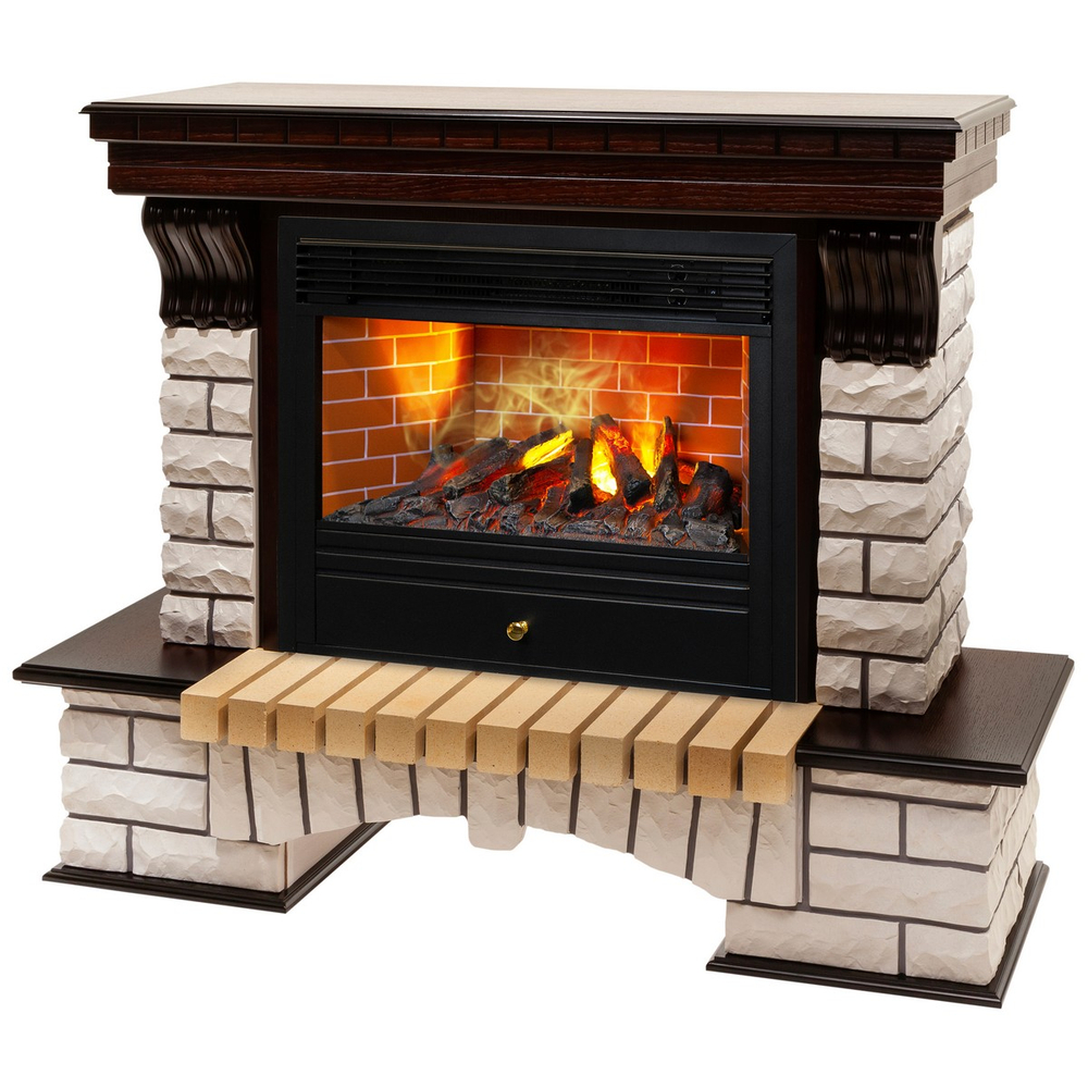 Электрокамин RealFlame Country 26 AO античный дуб с очагом 3D Novara