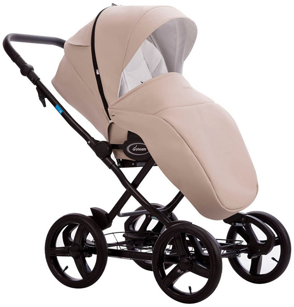 Детская коляска AroTeam Cocoline Prima 3 в 1 с автокреслом Avionaut Cosmo 02 св.бежевая кожа