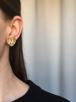 Клипсы Сердечки с кристаллами Moschino